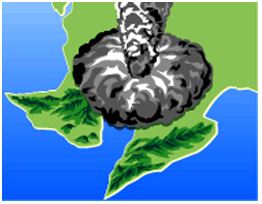 約2万5,000年前 姶良火山の噴火の想像図
